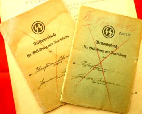 SS OFFICER CLOTHING BOOKLETS  ONE LEFT.