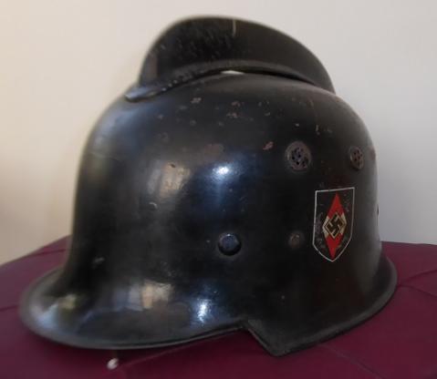 RARE HITLER YOUTH FLAK HELFERS DD HELMET.