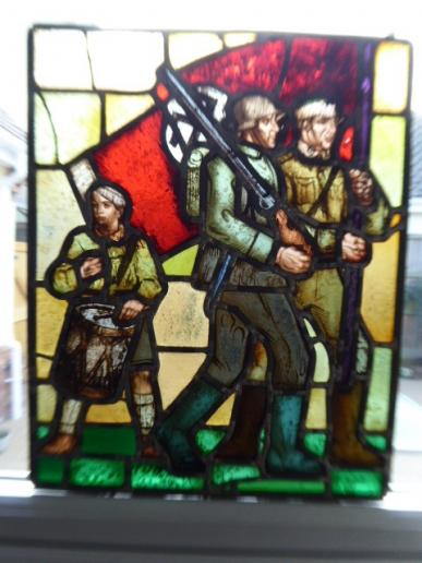STAINED GLASS WINDOW.