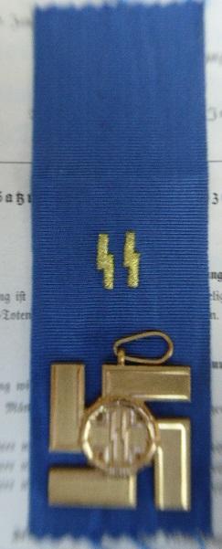 RARE GOLD SS 25 YEAR LONG SERVICE MEDAL.