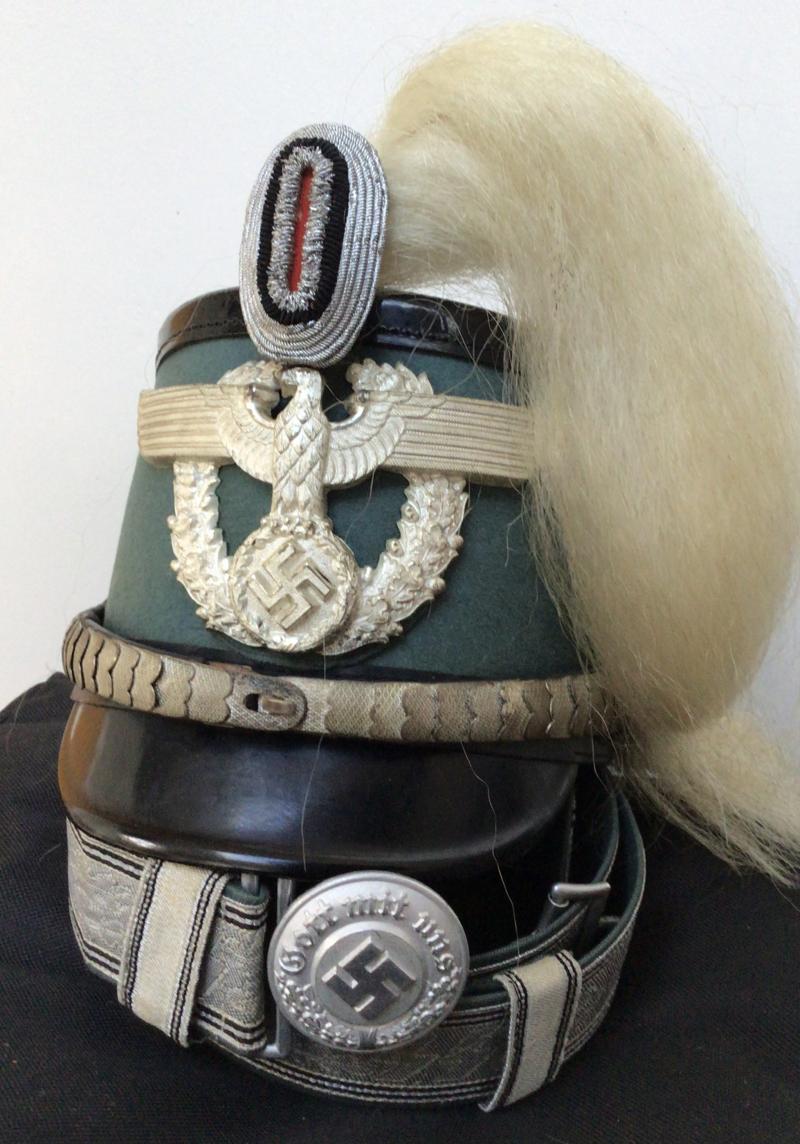 SS POLIZEI OFFICER SHAKO AND SS BROCADE.