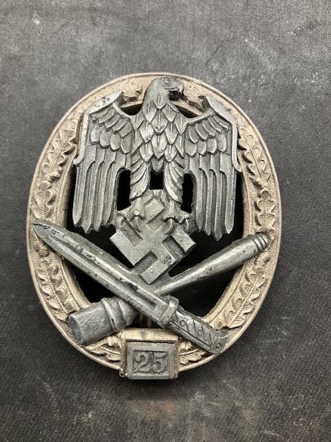 GENERAL ASSAULT BADGE FOR 25 DAYS.