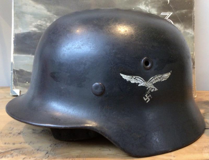 LUFTWAFFE DOUBLE DECAL M1940 STEEL HELMET.