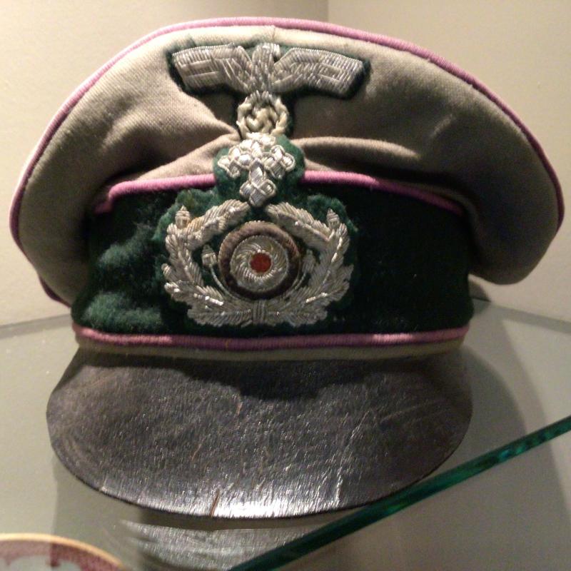 RARE WEHRMACHT CHAPLAINS CRUSHER CAP.