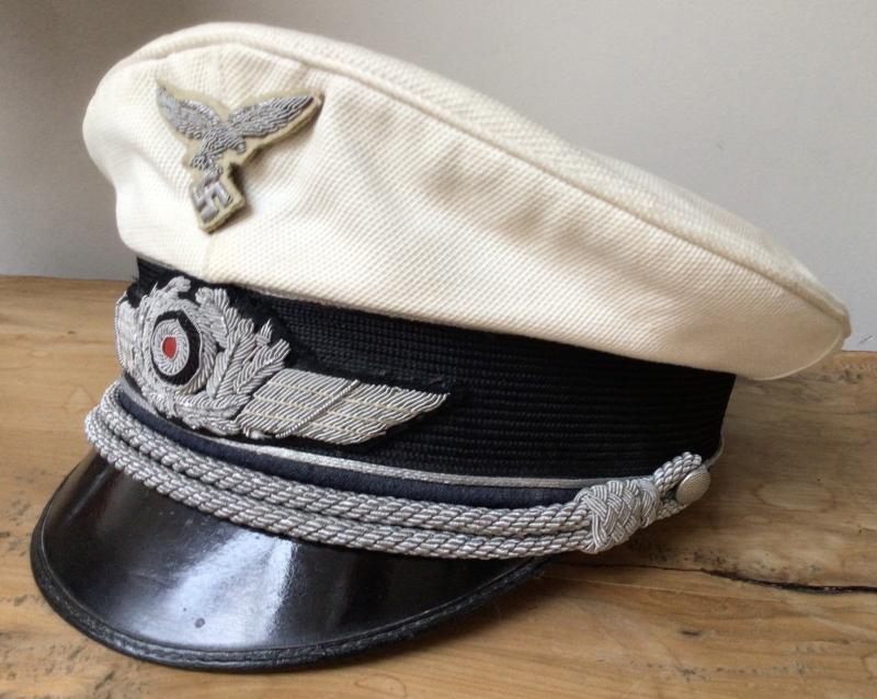 LUFTWAFFE OFFICER SUMMER WHITE TOP VISOR