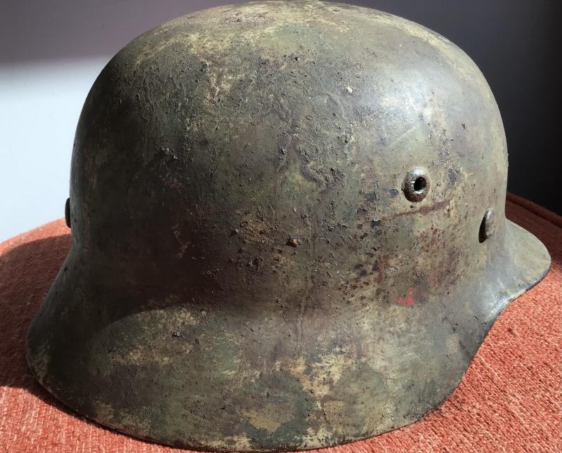 RARE EARLY D/D CAMOUFLAGE HELMET.