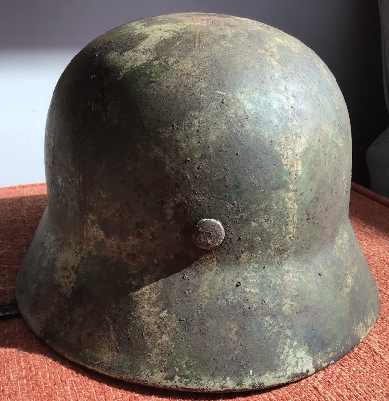 RARE EARLY D/D CAMOUFLAGE HELMET.