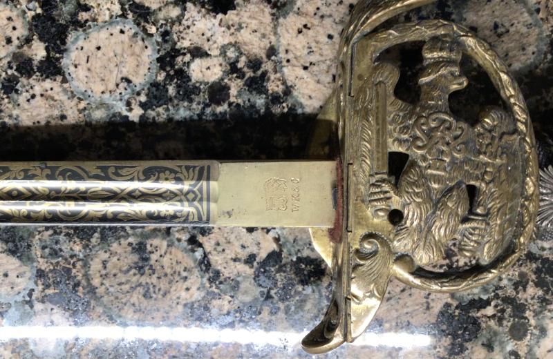 LUXUS DAMASCUS AND GILDED IMPERIAL DEGEN.